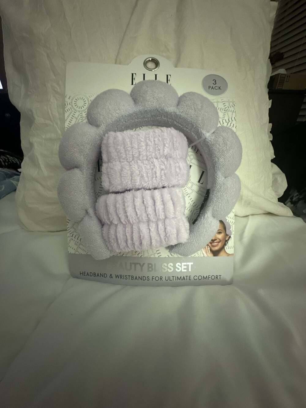 Elle Essentials Beauty Bliss Set - Spa Headband & Wristbands 3-Piece Set